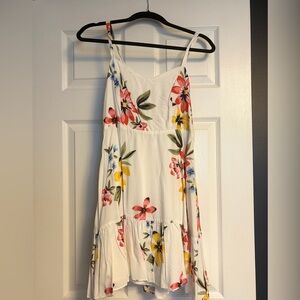 Old Navy Floral Mini Dress in White with Floral Pattern